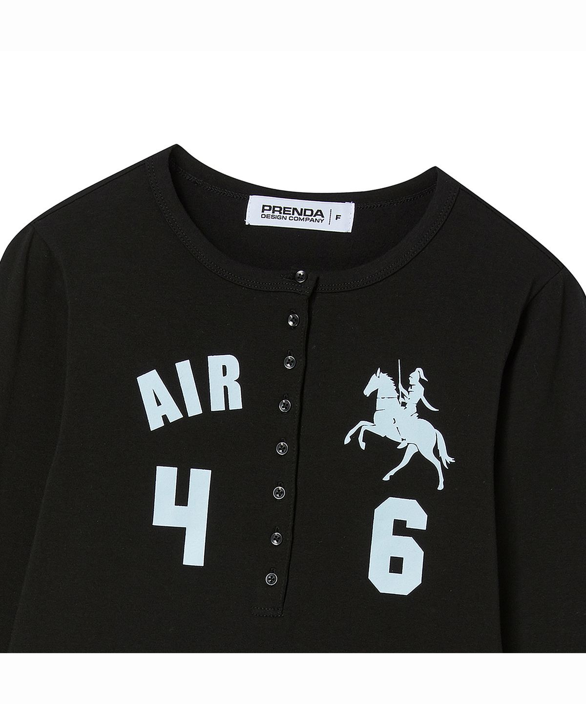 프렌다(PRENDA) EQUESTRIAN HENLEY LONG SLEEVE BLACK