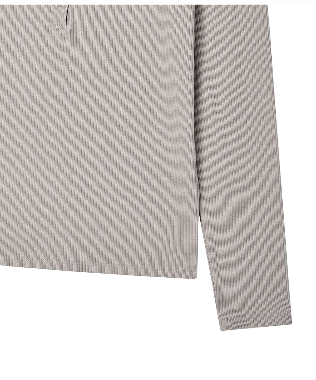 프렌다(PRENDA) NUMBER 3 HENLEY LONG SLEEVE LIGHT GRAY