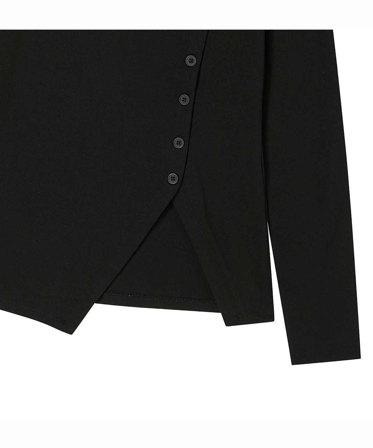 프렌다(PRENDA) BLAZE BUTTON WRAP LONG SLEEVE BLACK