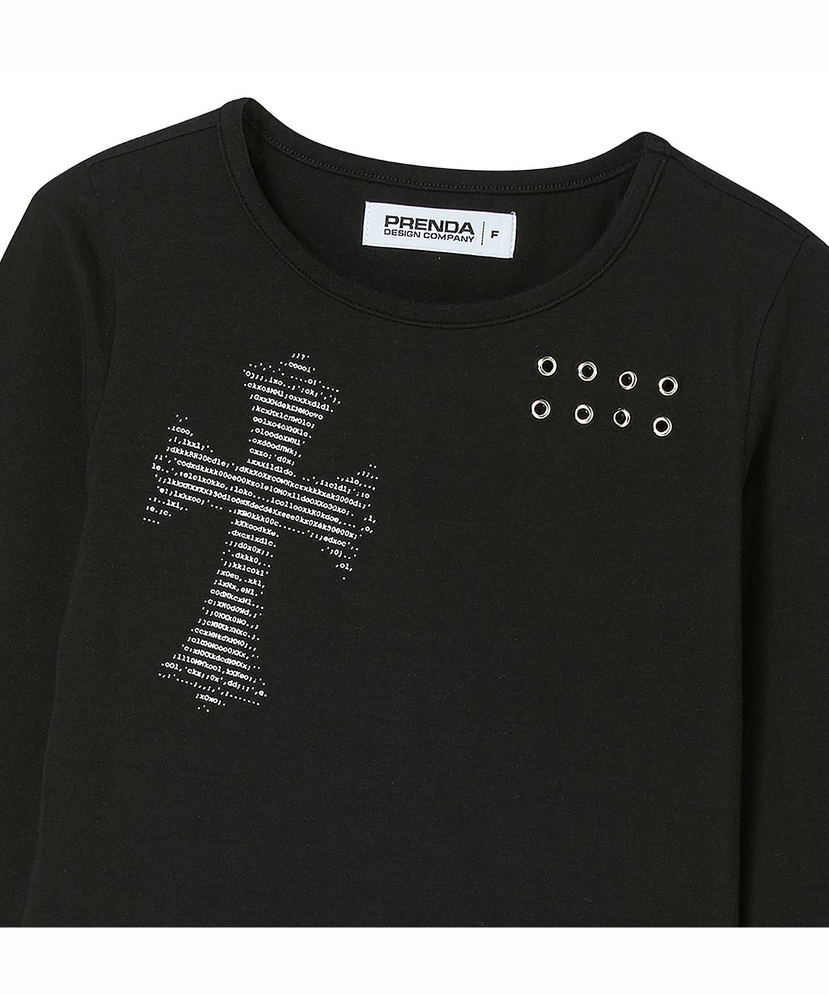 프렌다(PRENDA) CROSS LACE-UP LONG SLEEVE BLACK
