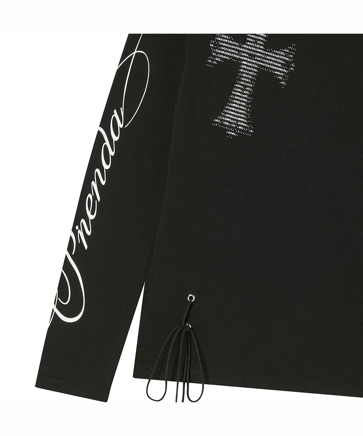 프렌다(PRENDA) CROSS LACE-UP LONG SLEEVE BLACK