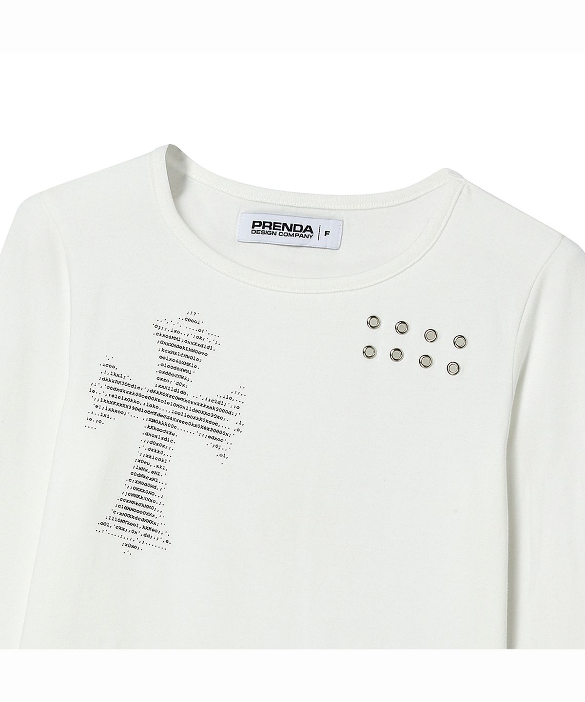프렌다(PRENDA) CROSS LACE-UP LONG SLEEVE WHITE