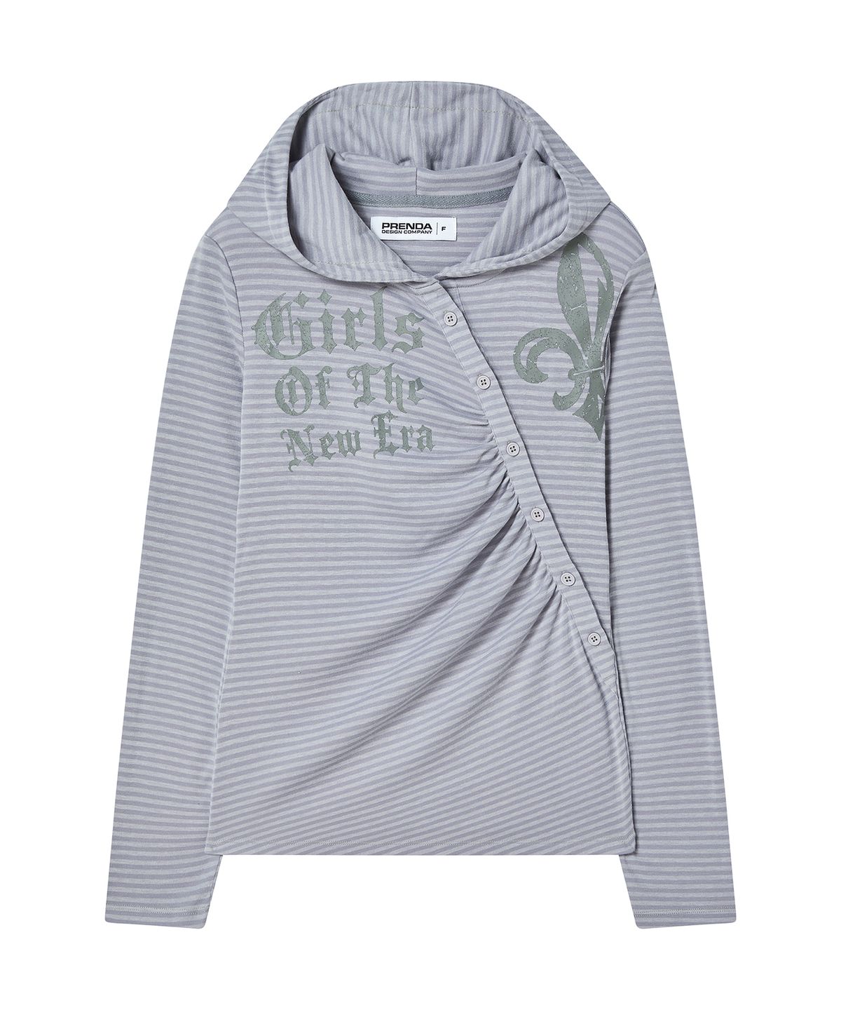 프렌다(PRENDA) HERALD GRAPHIC HOODED LONG SLEEVE LAVENDER
