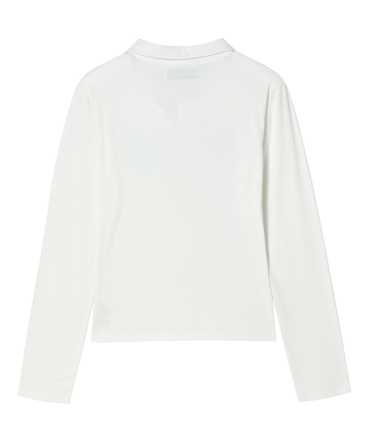 프렌다(PRENDA) LOGO EMBLEM POLO LONG SLEEVE WHITE