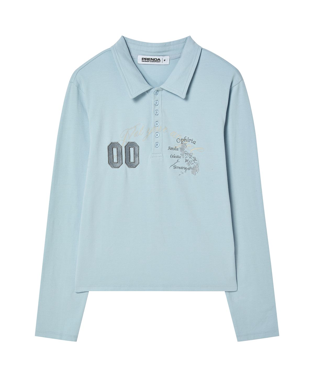 프렌다(PRENDA) NOT YOUR ANGEL POLO LONG SLEEVE SKY BLUE