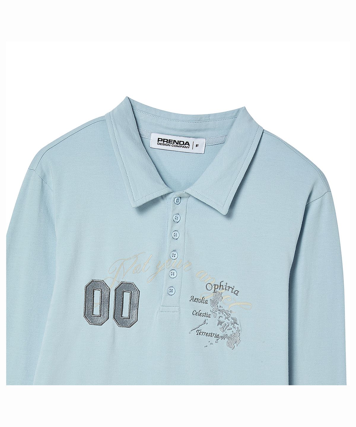 프렌다(PRENDA) NOT YOUR ANGEL POLO LONG SLEEVE SKY BLUE