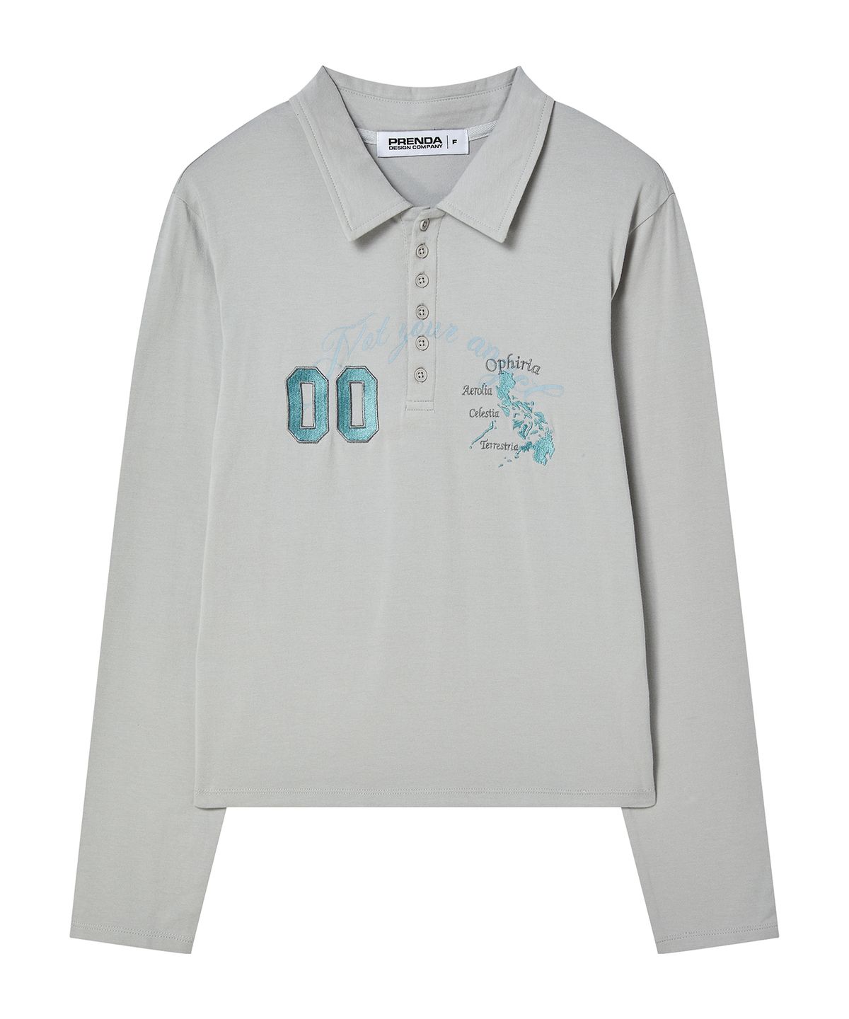 프렌다(PRENDA) NOT YOUR ANGEL POLO LONG SLEEVE GRAY