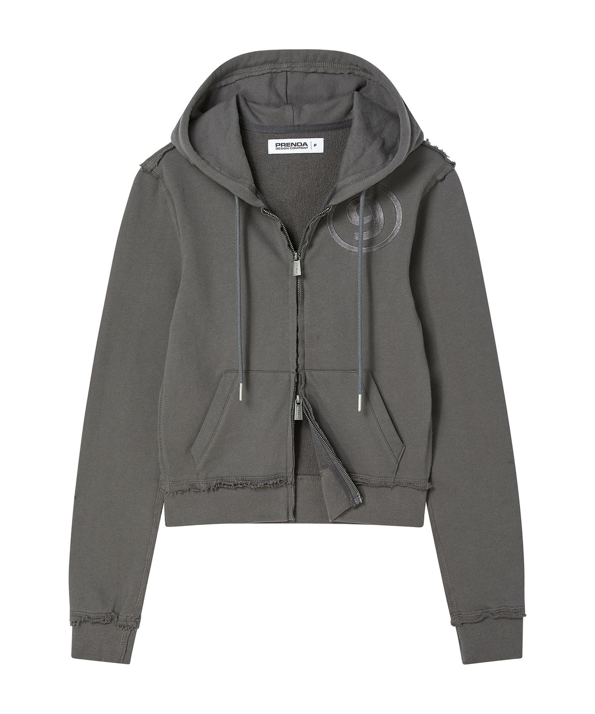 프렌다(PRENDA) NUMBER 9 HOOD ZIP UP CHARCOAL