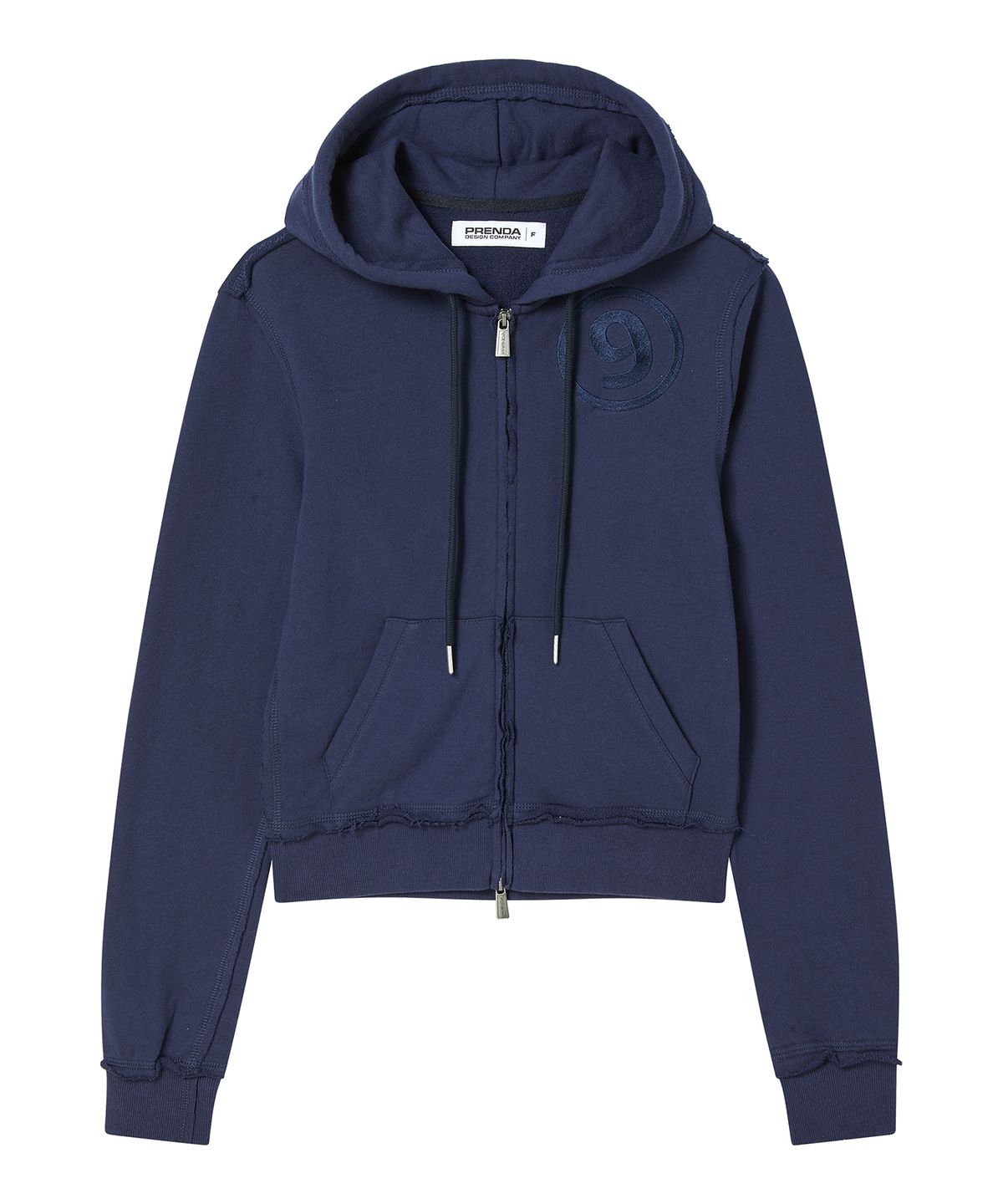 프렌다(PRENDA) NUMBER 9 HOOD ZIP UP NAVY