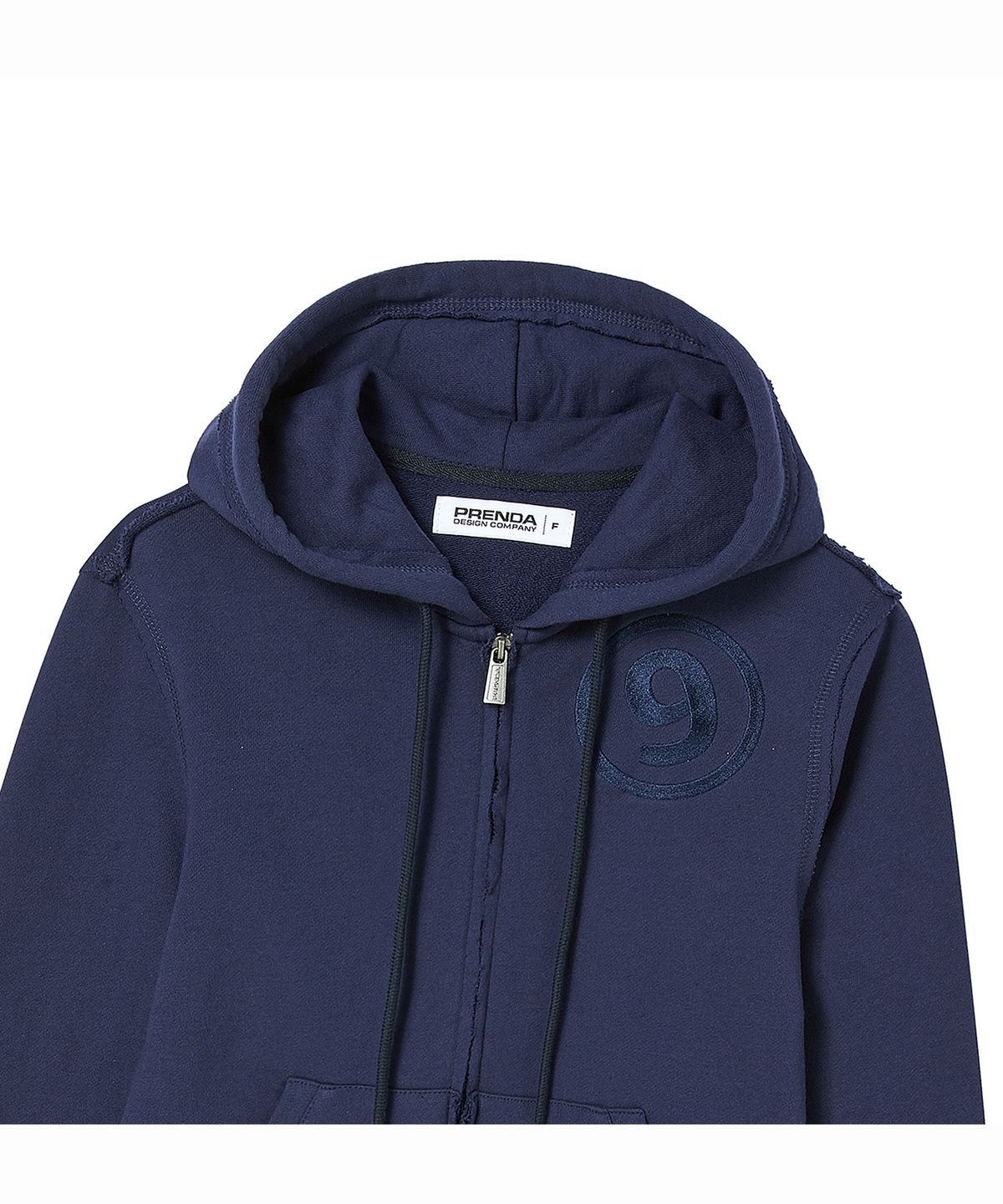 프렌다(PRENDA) NUMBER 9 HOOD ZIP UP NAVY