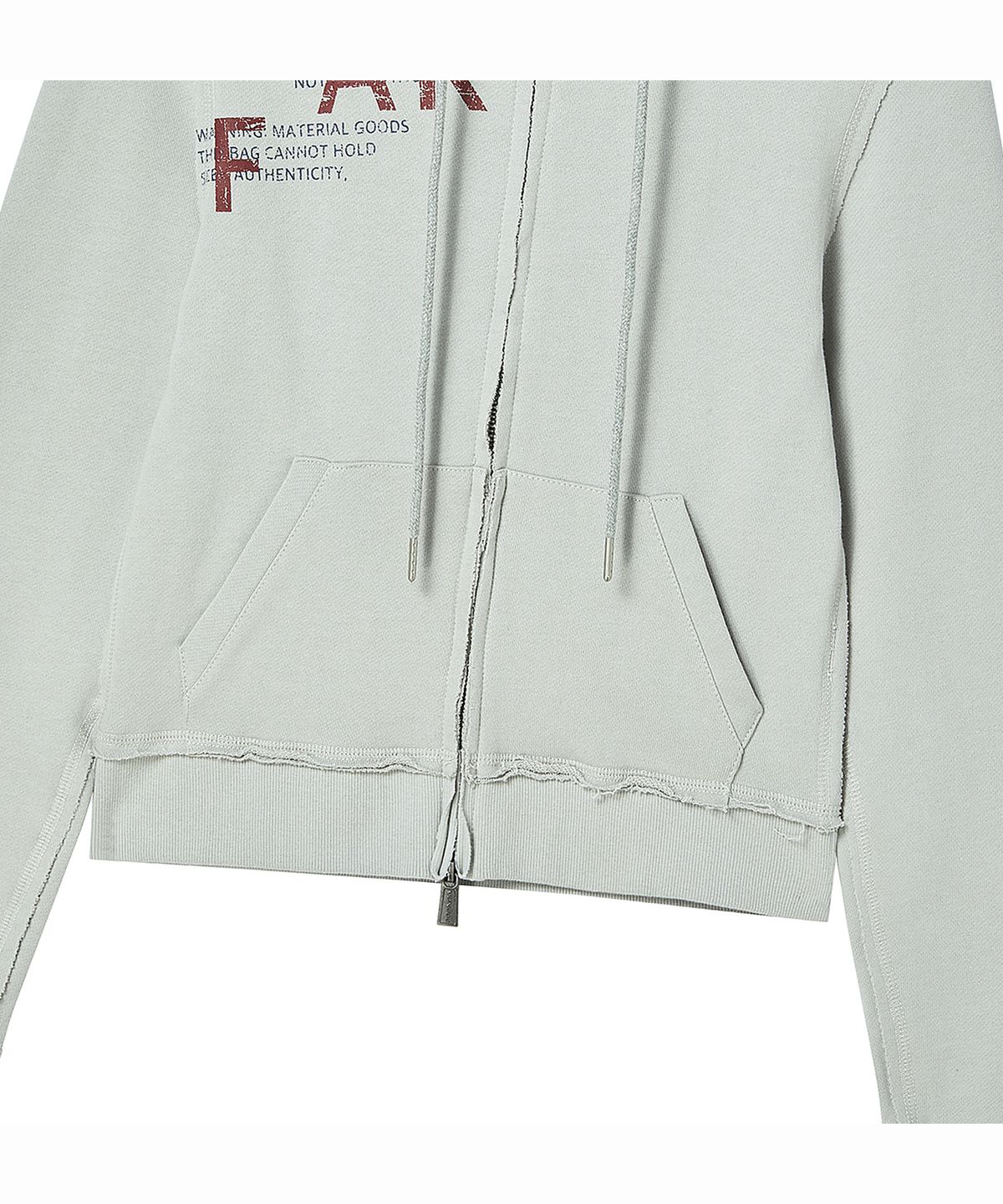 프렌다(PRENDA) ARCHIVE LETTERING HOOD ZIP UP GRAY