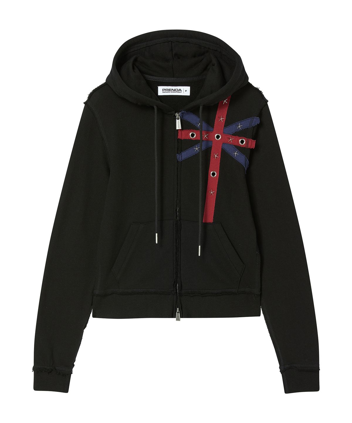 프렌다(PRENDA) STAR UNION HOOD ZIP UP BLACK