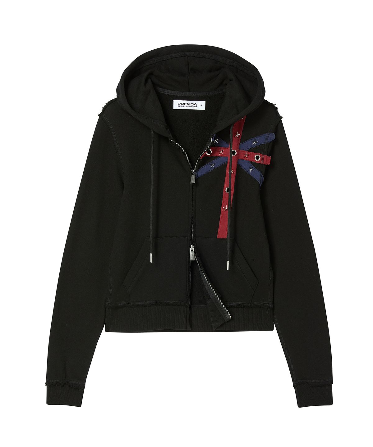 프렌다(PRENDA) STAR UNION HOOD ZIP UP BLACK