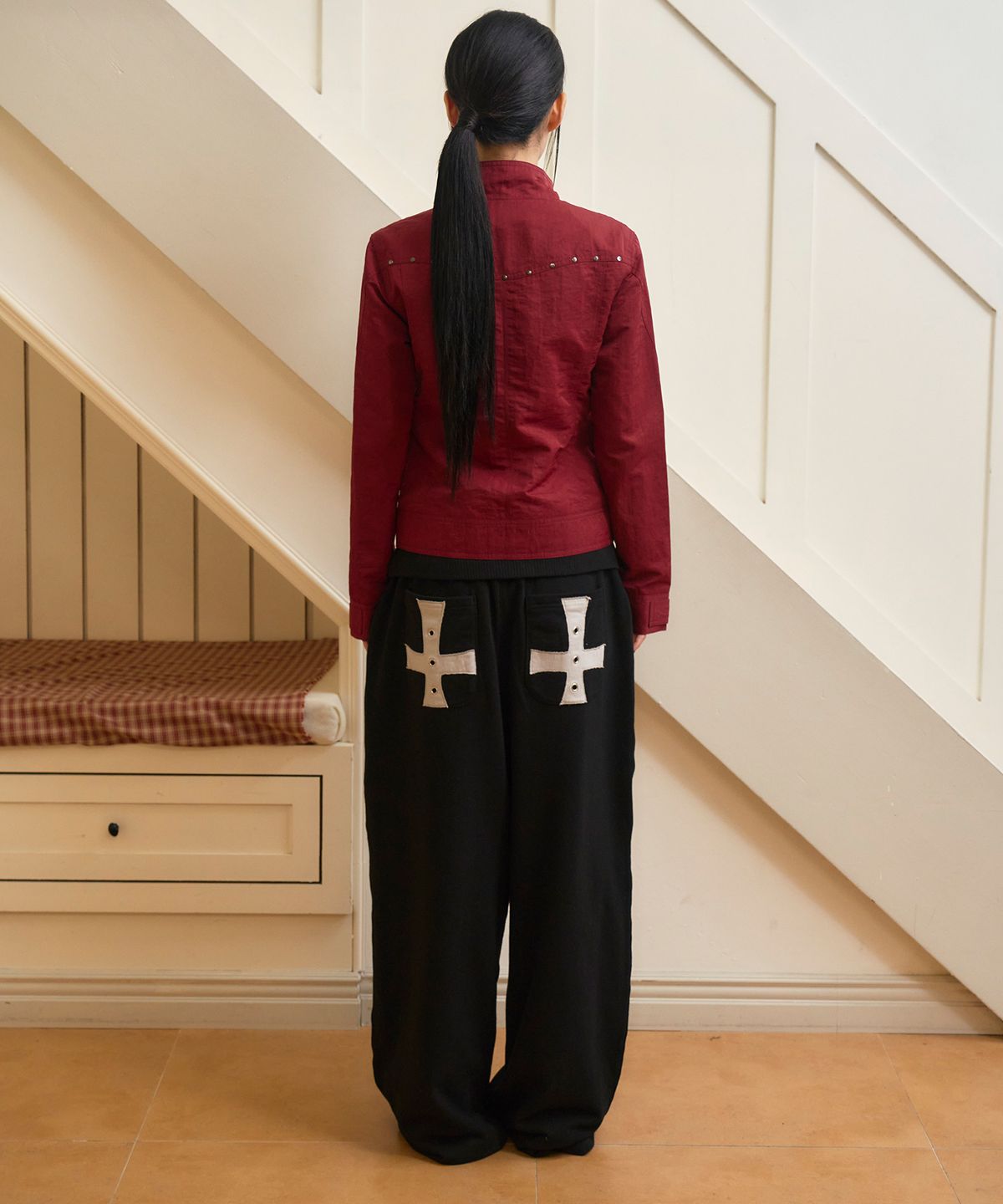 프렌다(PRENDA) ARC-YOKE MULTI POCKET JACKET BURGUNDY