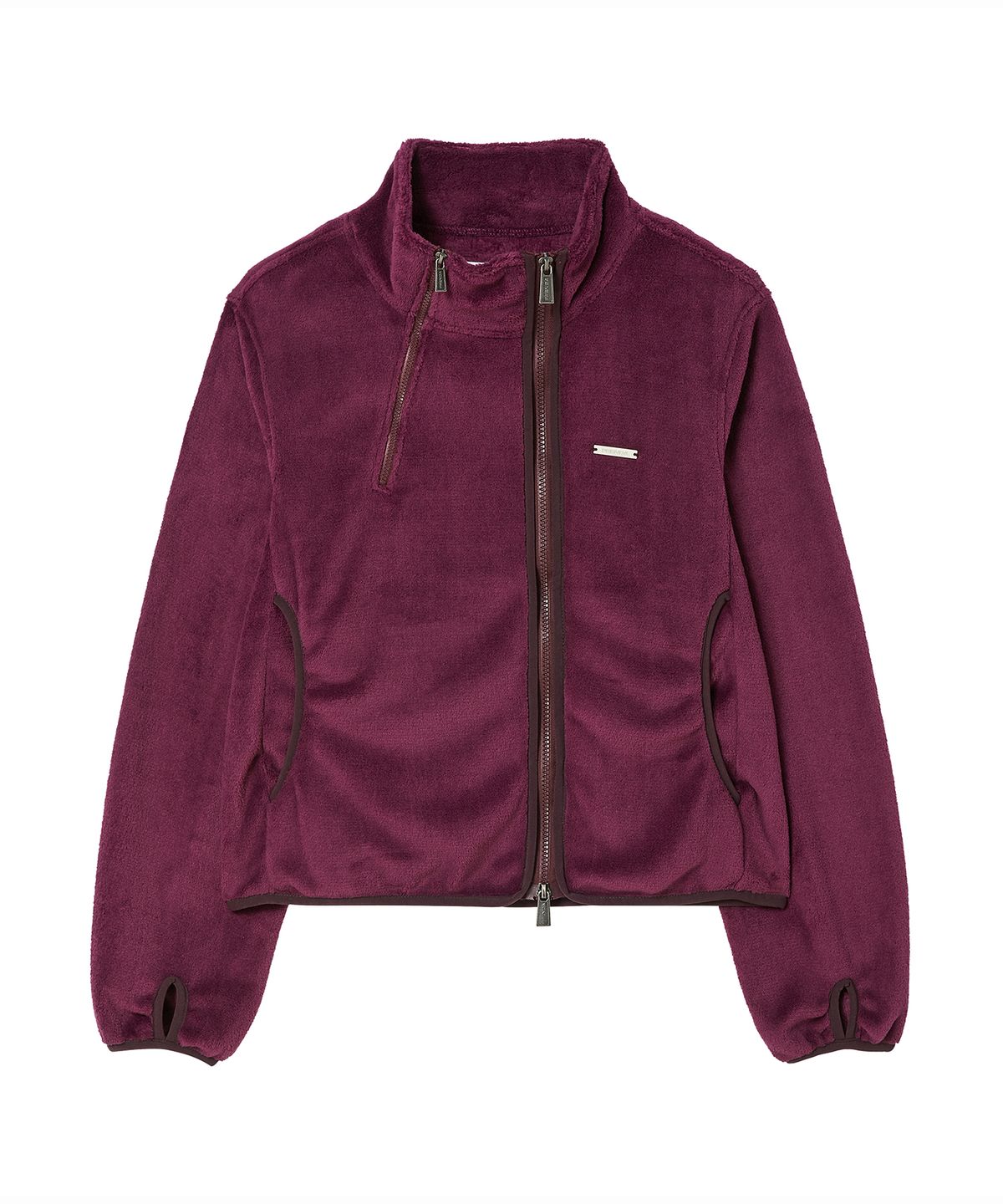 프렌다(PRENDA) ASYMMETRIC THERMAL SHELL FLEECE ZIP UP PURPLE