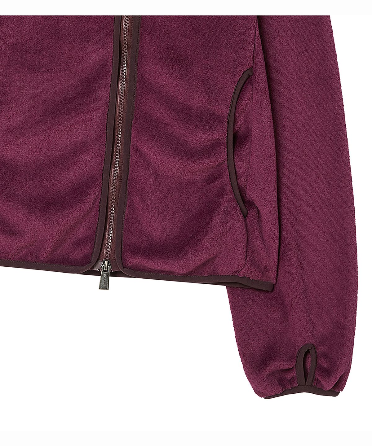 프렌다(PRENDA) ASYMMETRIC THERMAL SHELL FLEECE ZIP UP PURPLE