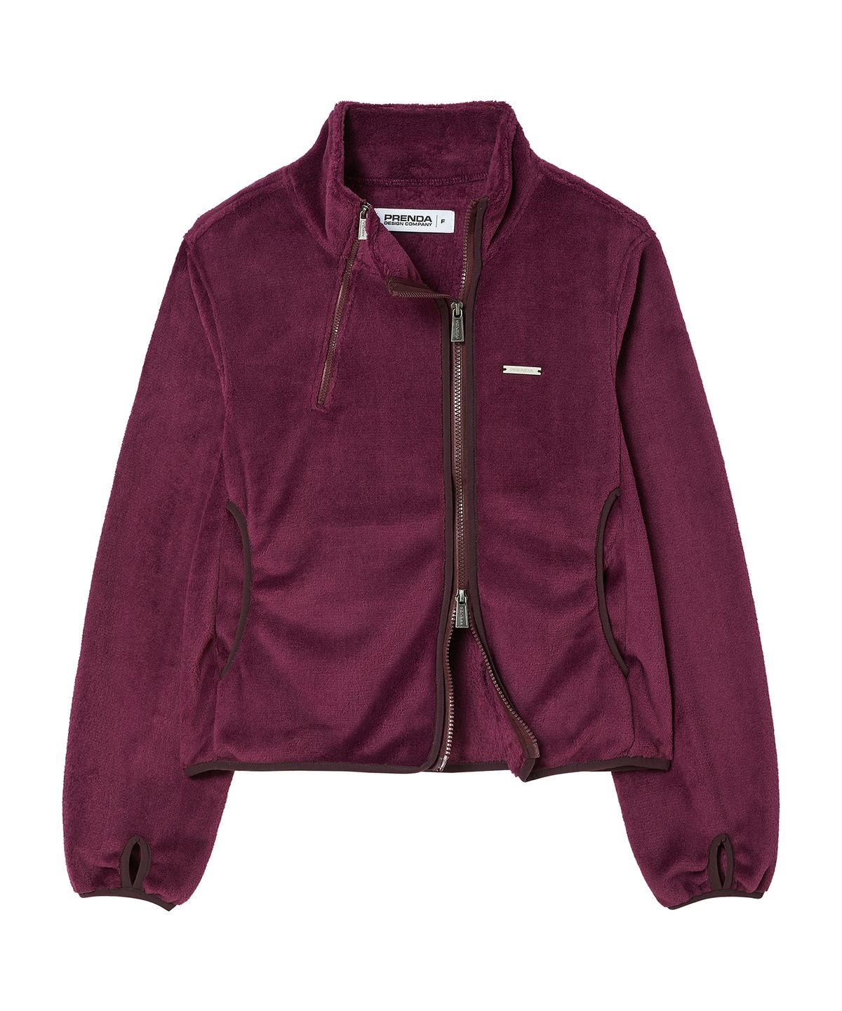 프렌다(PRENDA) ASYMMETRIC THERMAL SHELL FLEECE ZIP UP PURPLE