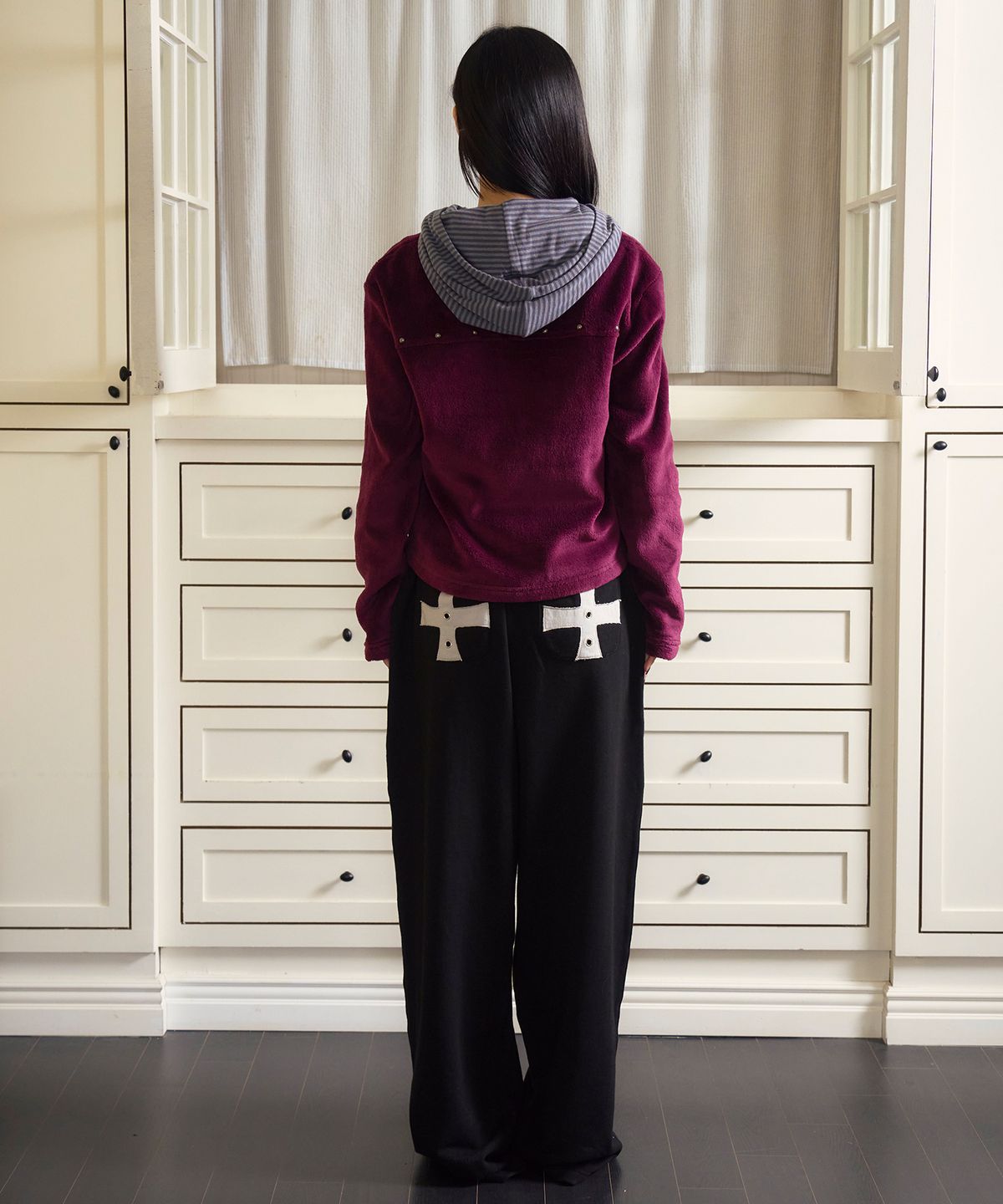 프렌다(PRENDA) STUD STAND NECK ZIP UP JACKET PURPLE