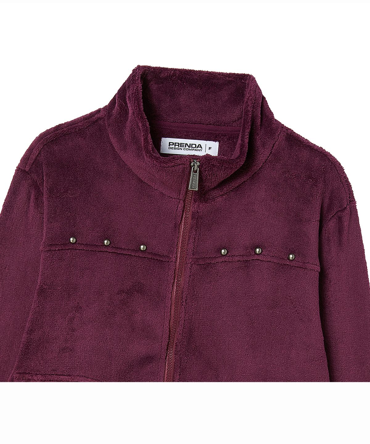 프렌다(PRENDA) STUD STAND NECK ZIP UP JACKET PURPLE