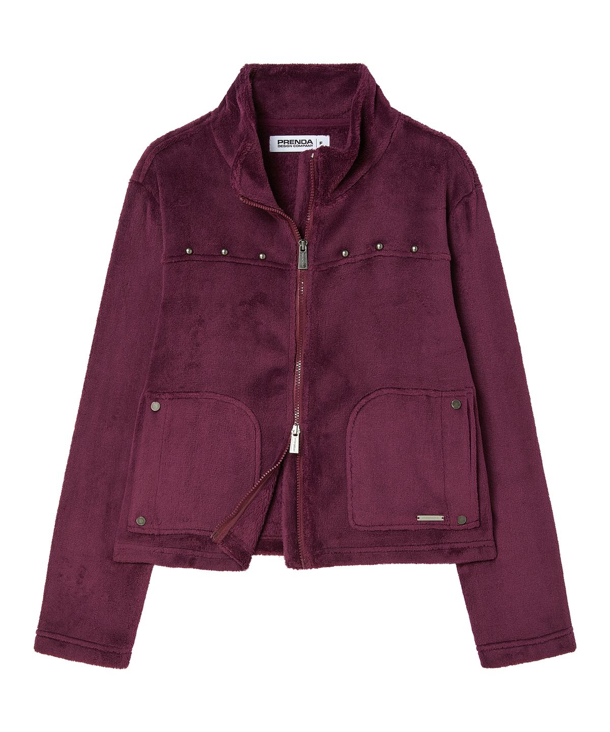프렌다(PRENDA) STUD STAND NECK ZIP UP JACKET PURPLE