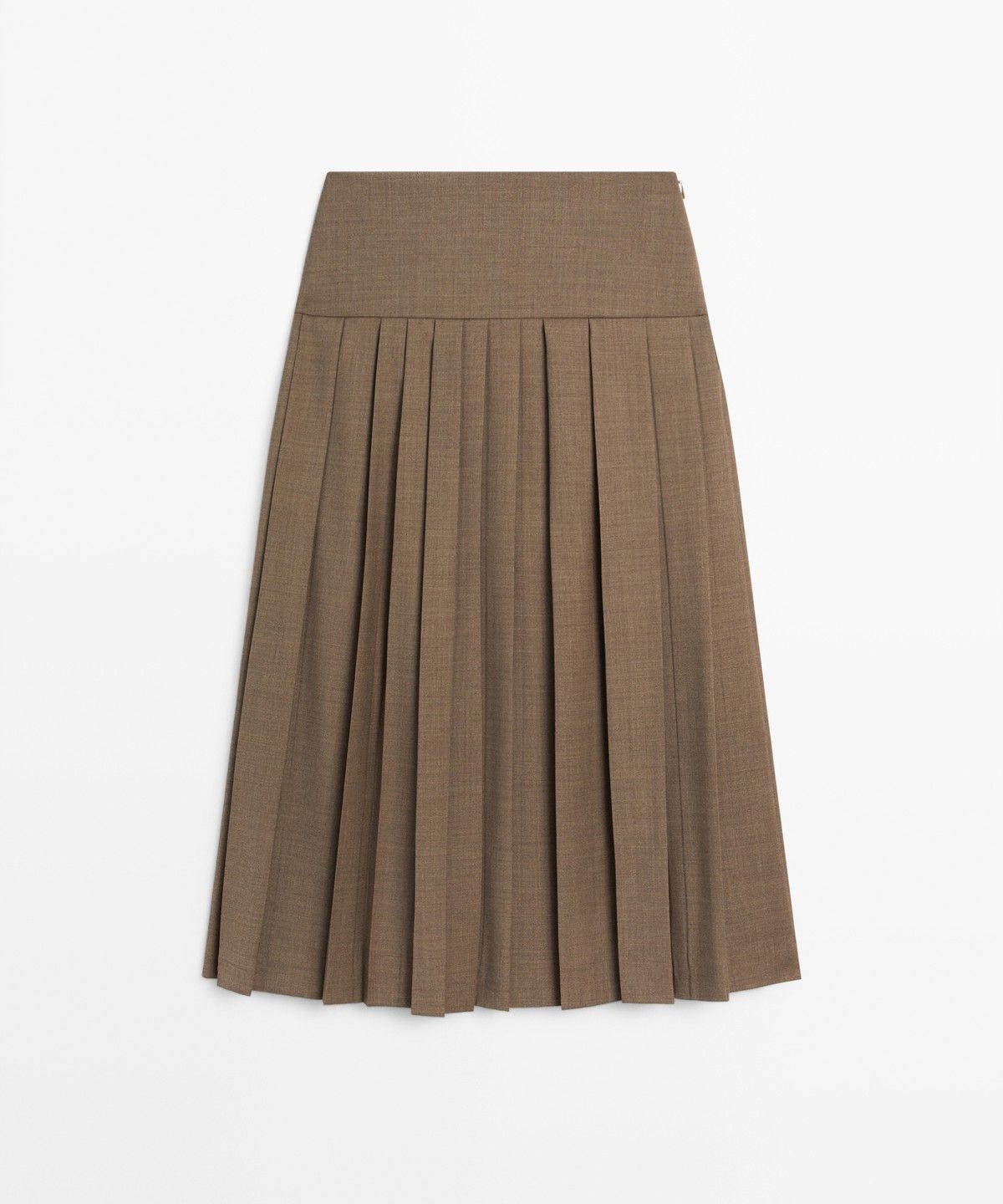 마시모두띠(MASSIMO DUTTI) 울 블렌드 플리츠 미디 스커트