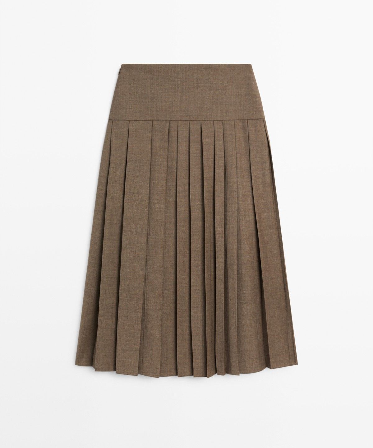마시모두띠(MASSIMO DUTTI) 울 블렌드 플리츠 미디 스커트
