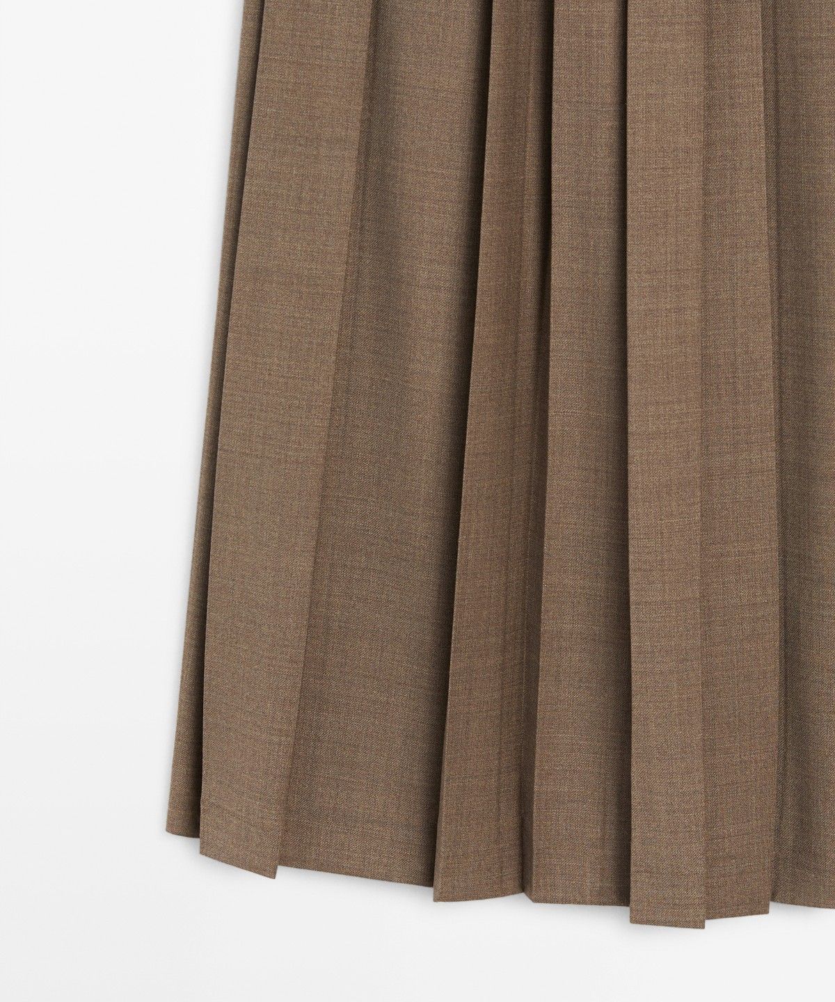 마시모두띠(MASSIMO DUTTI) 울 블렌드 플리츠 미디 스커트