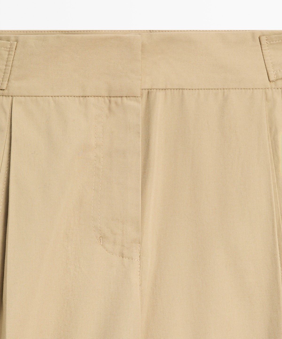 마시모두띠(MASSIMO DUTTI) 100% 코튼 밑단 디테일 배럴 팬츠