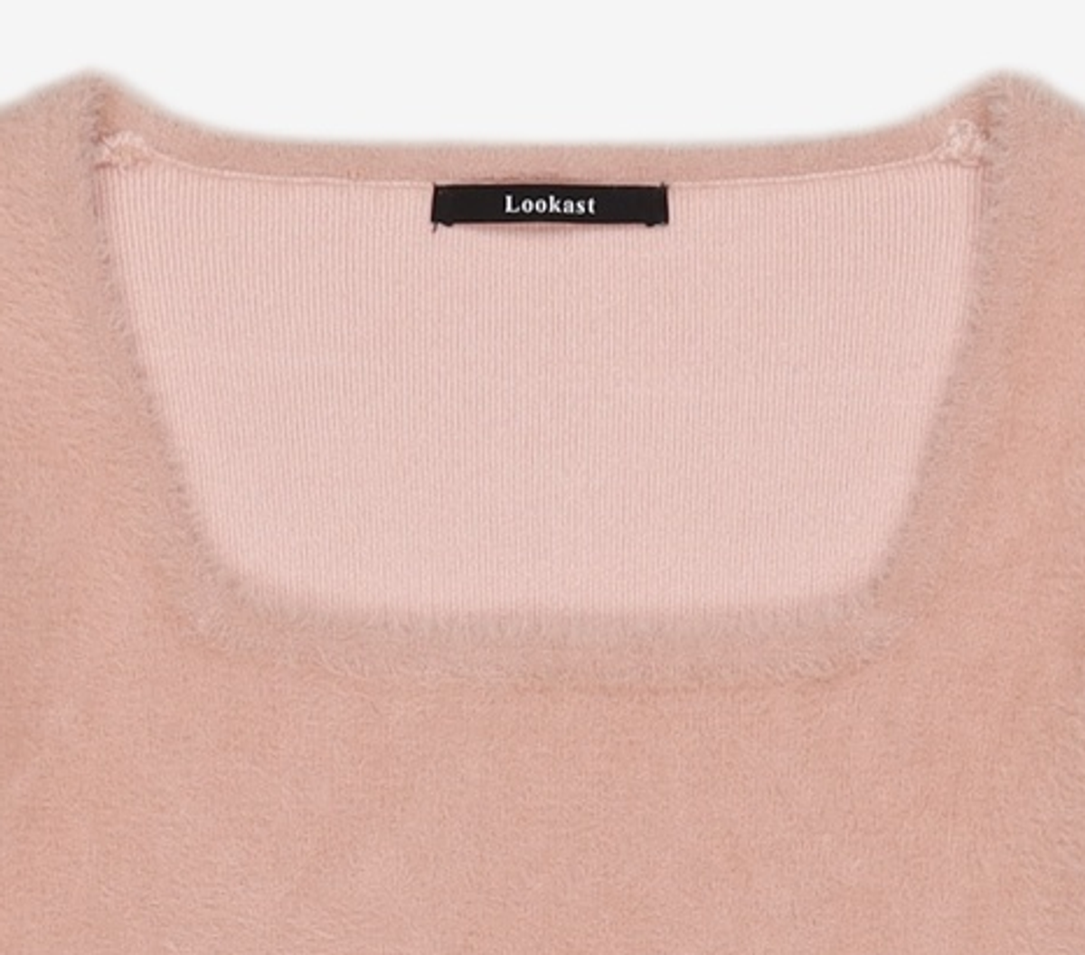 룩캐스트(LOOKAST) 핑크 스퀘어넥 니트 / PINK SQUARE NECK KNIT ONE SIZE
