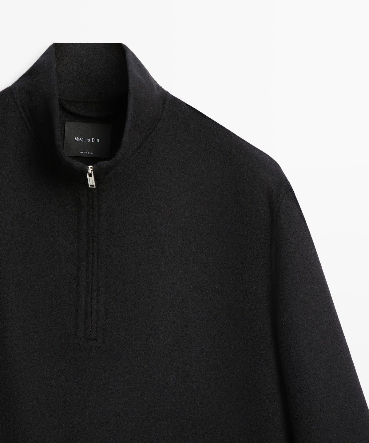 마시모두띠(MASSIMO DUTTI) 울 블렌드 더블 패브릭 모크넥 스웨트셔츠