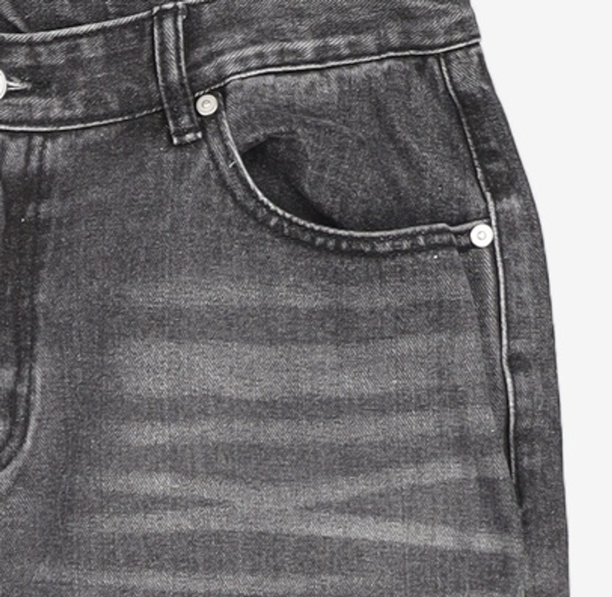 노매뉴얼(NOMANUAL) SOFT FLARE DENIM PANTS - WASHED BLACK XL