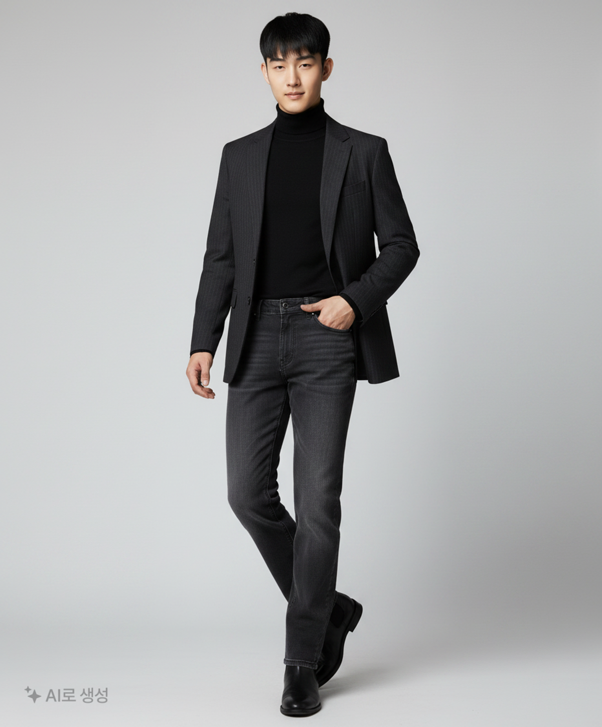 노매뉴얼(NOMANUAL) SOFT FLARE DENIM PANTS - WASHED BLACK XL