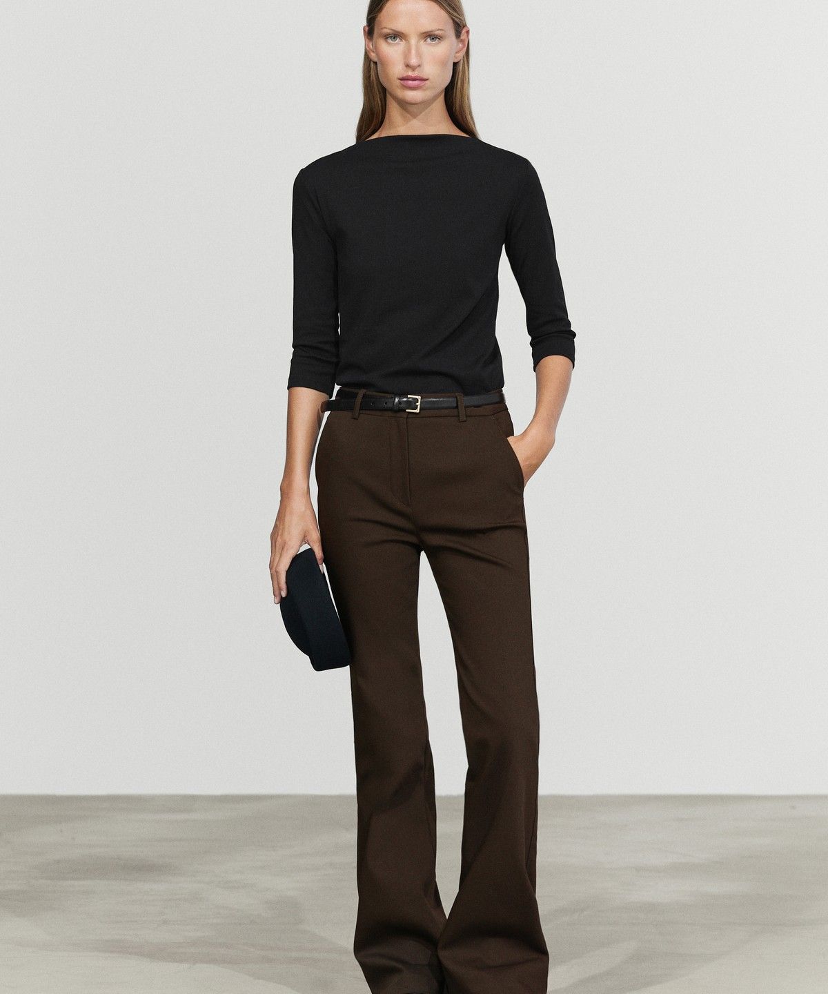마시모두띠(MASSIMO DUTTI) 코튼 혼방 하이넥 티셔츠