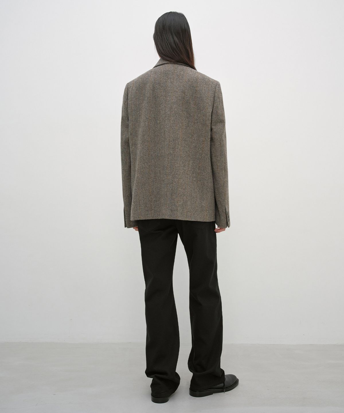 인사일런스 우먼(INSILENCE WOMEN) 클래식 쓰리버튼 자켓 MELANGE BROWN