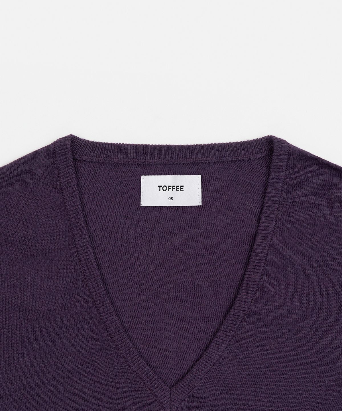 토피 우먼(TOFFEE WOMEN) W 딥 브이 버튼 니트 (PURPLE)