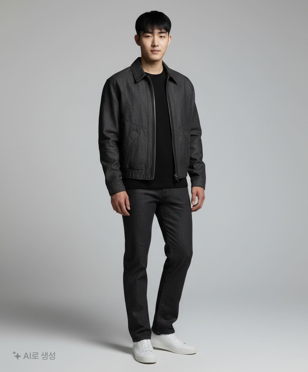 메종미네드(MAISON MINED) LUSTER COMEOUT DENIM TRUCKER BLACK L