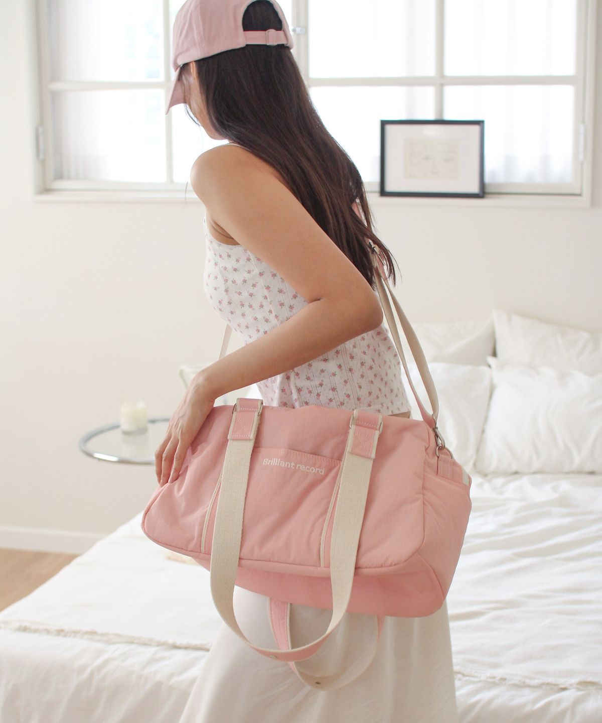 브릴리언트 레코드(BRILLIANT RECORD) Mellow duffel bag_Baby pink