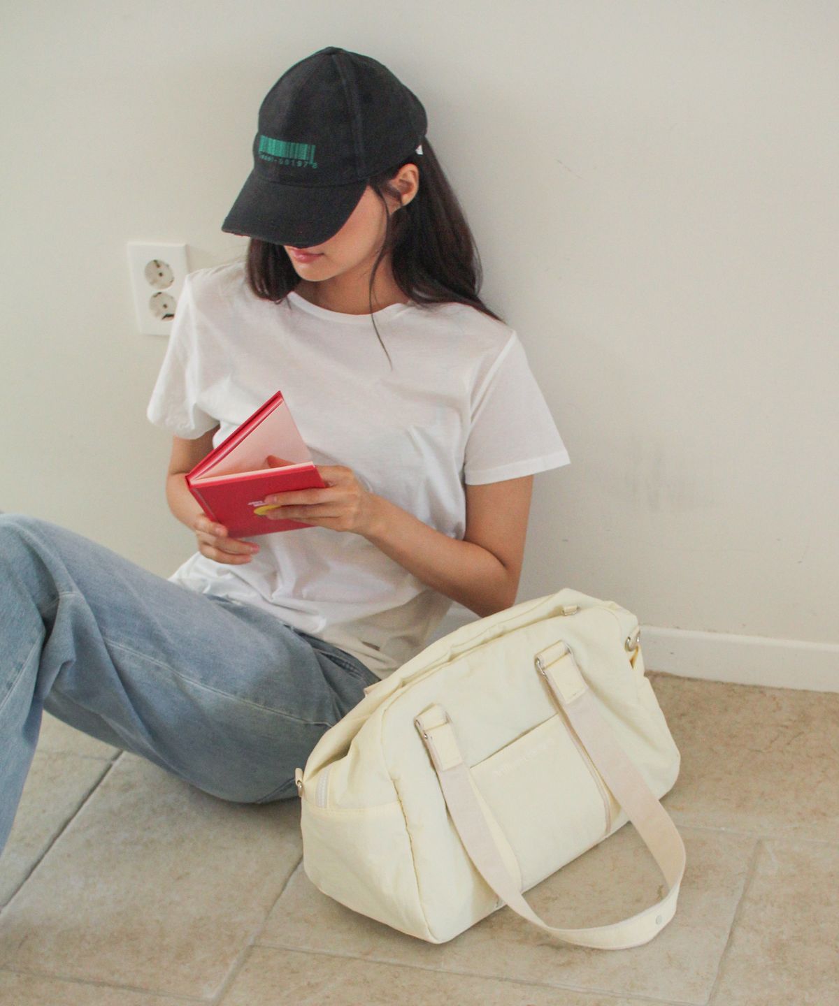 브릴리언트 레코드(BRILLIANT RECORD) Mellow duffel bag_Butter cream