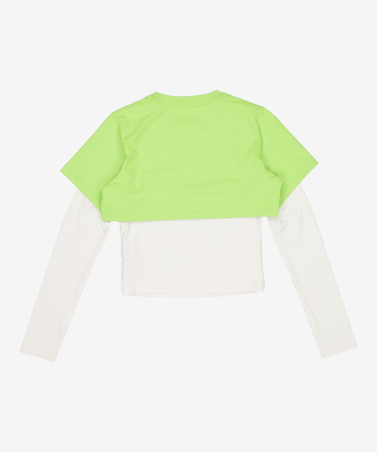 디아도라(diadora) 락앤런 크롭 레이어드 롱슬리브 LIME S