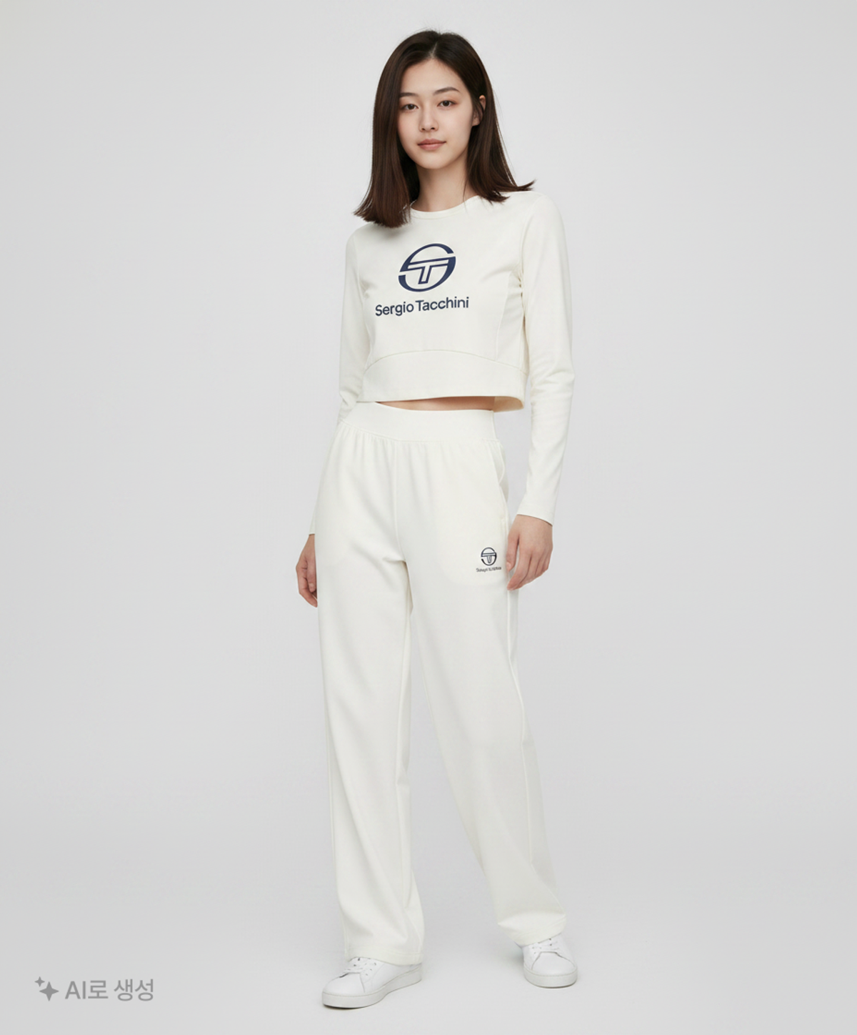세르지오 타키니(SERGIO TACCHINI) W 에센셜 세미 크롭 긴팔티셔츠 M