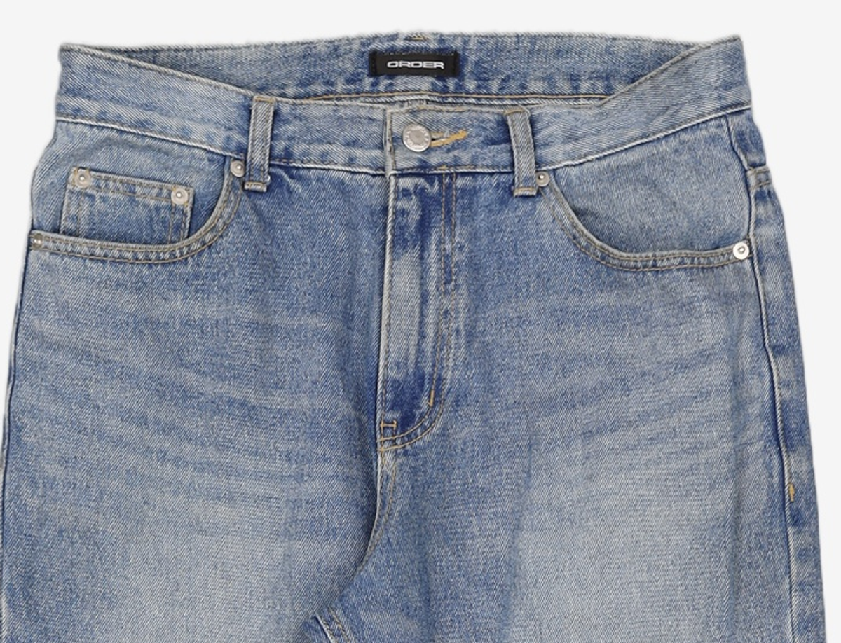 오더아카이브(ORDER ARCHIVE) Minimal wide jeans - 워시드블루 32