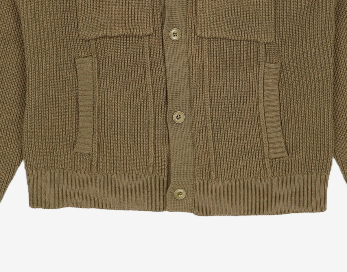 수아레(SUARE) TRUCKER KNIT JACKET KHAKI 2