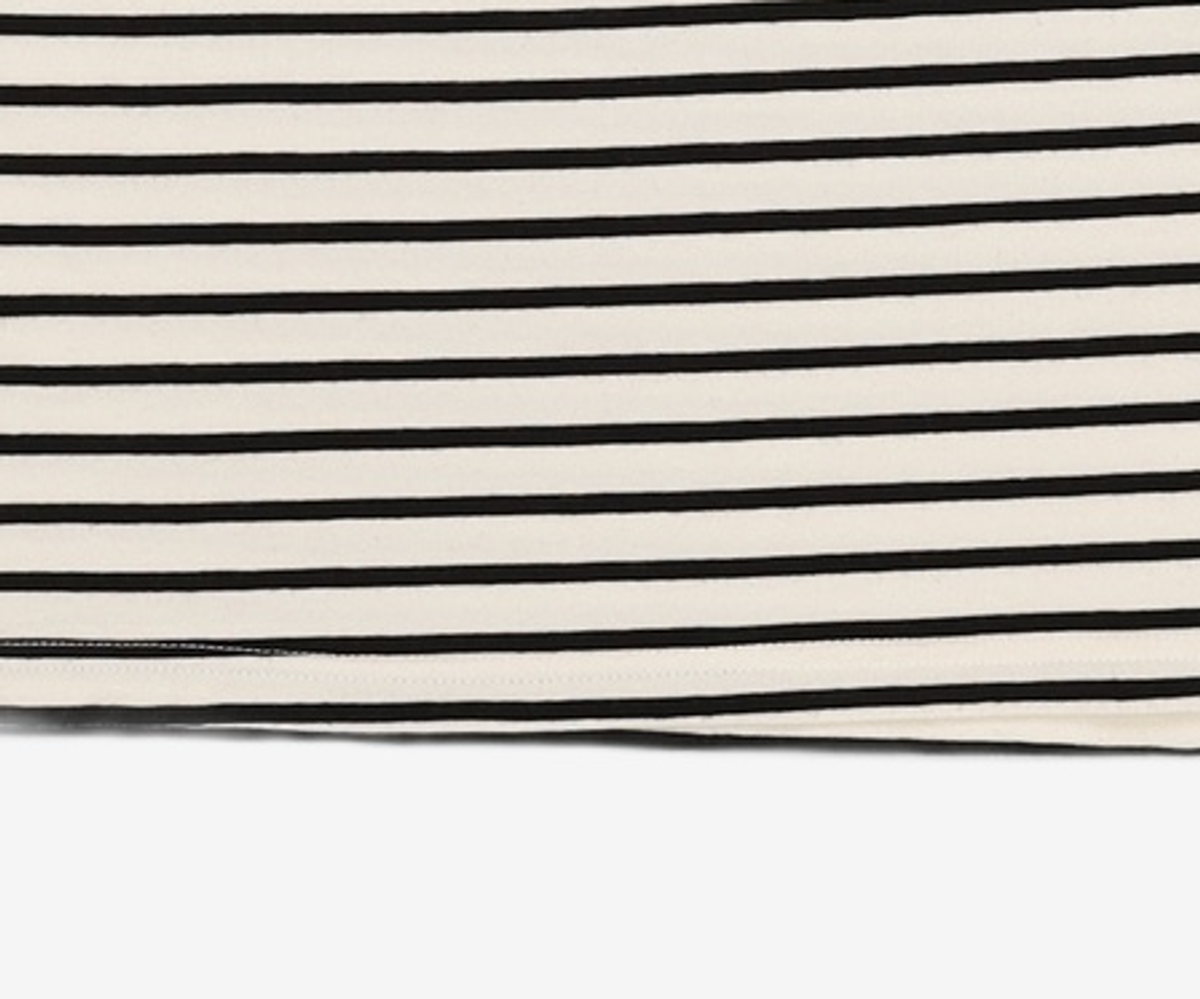논로컬(NONLOCAL) Boat Neck Stripe T-Shirt - Blue FREE