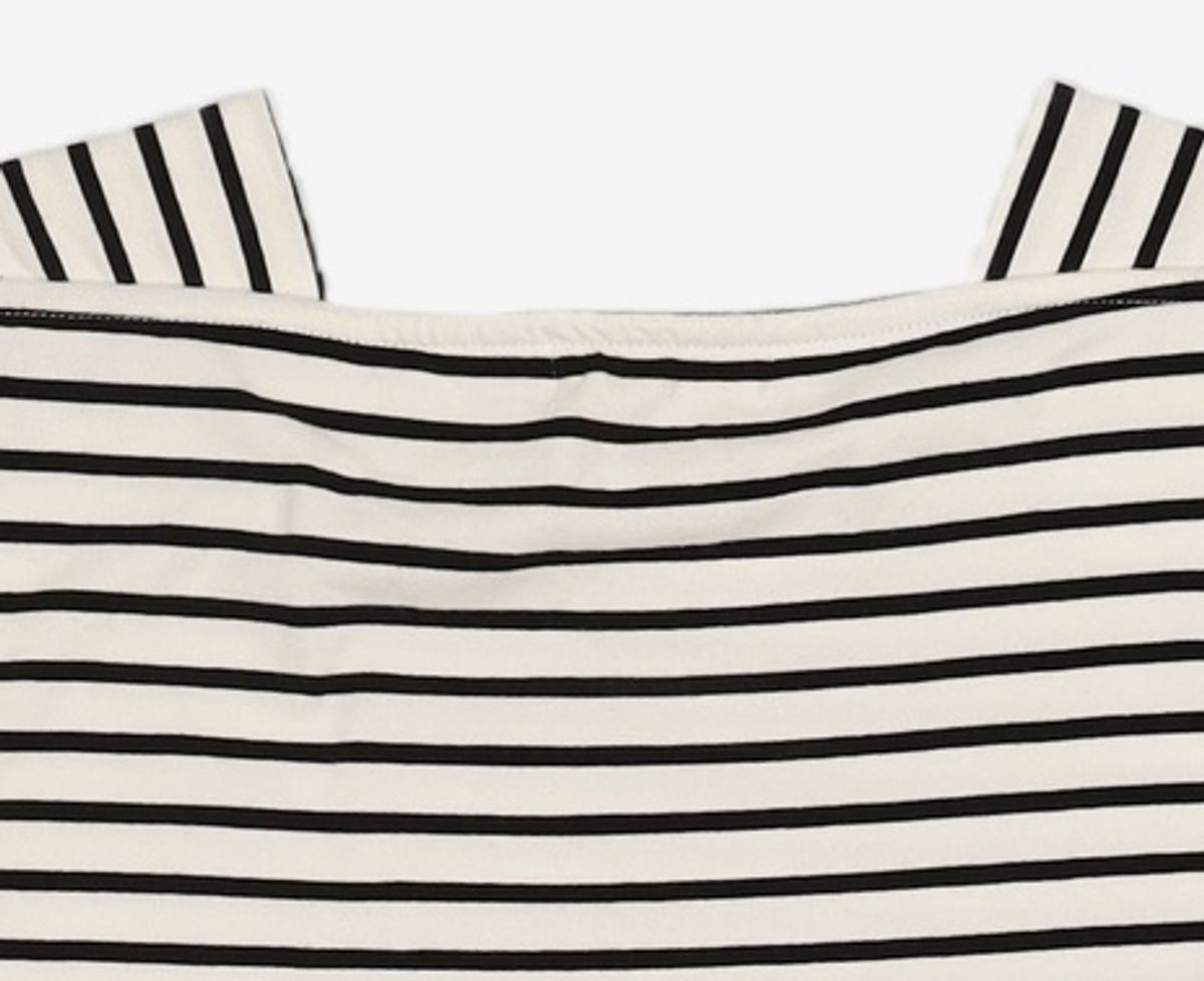 논로컬(NONLOCAL) Boat Neck Stripe T-Shirt - Blue FREE