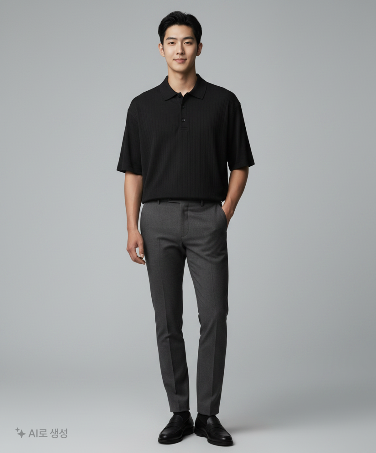 티엔지티(TNGT) Kinoshita Seersucker Collared T-Shirt (Black) TNTS5E205BK 105