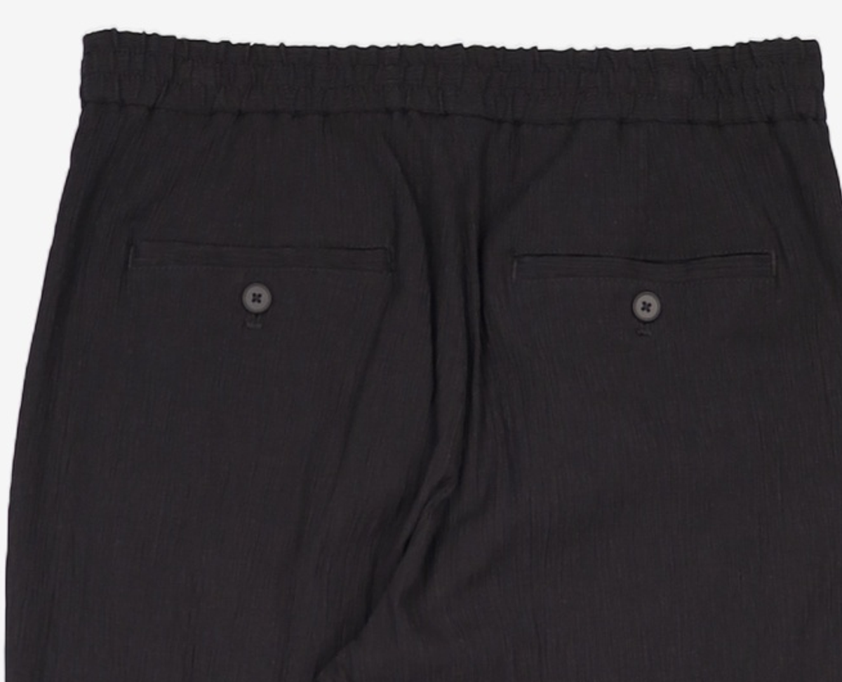 티엔지티(TNGT) Kinoshita Seersucker Wide Fit Pants (Black) TNPA5E208BK 82