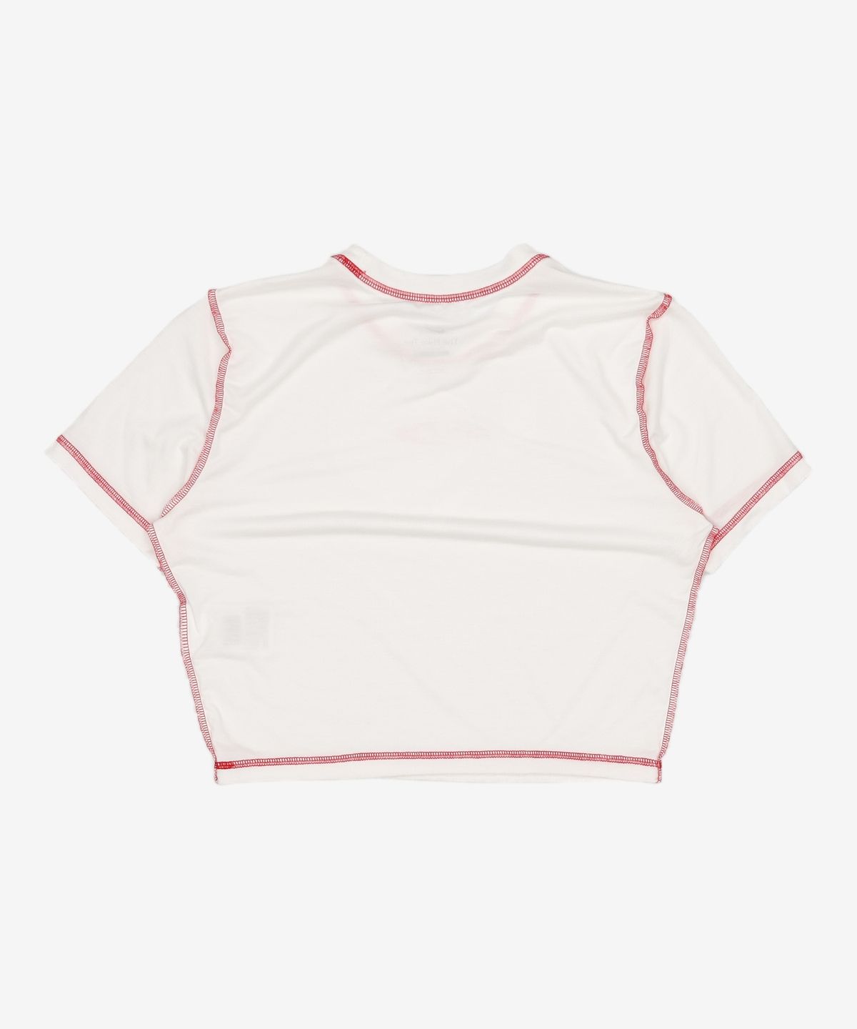 나이키(NIKE) 스포츠웨어 칠 니트 슬림 크롭 티셔츠 W - 화이트:라이트 크림슨 / HJ6529-100 90