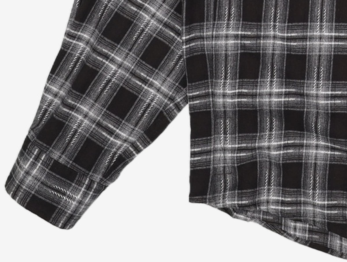 노매뉴얼(NOMANUAL) FLANNEL CHECK SHIRT - BLACK M