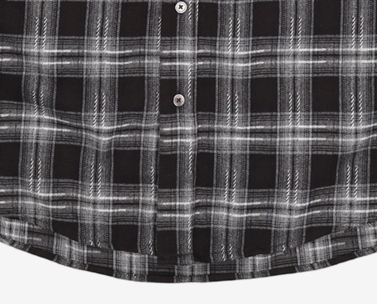 노매뉴얼(NOMANUAL) FLANNEL CHECK SHIRT - BLACK M