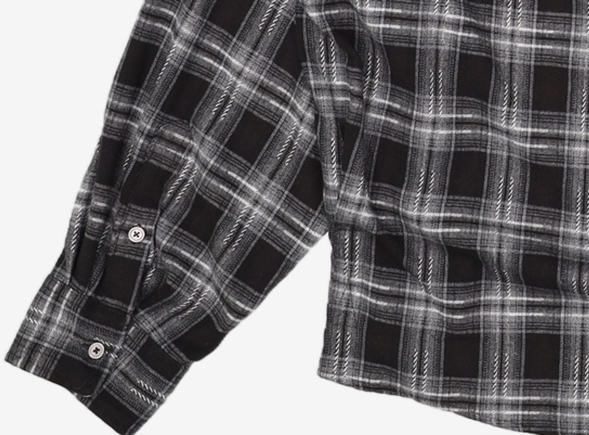 노매뉴얼(NOMANUAL) FLANNEL CHECK SHIRT - BLACK M